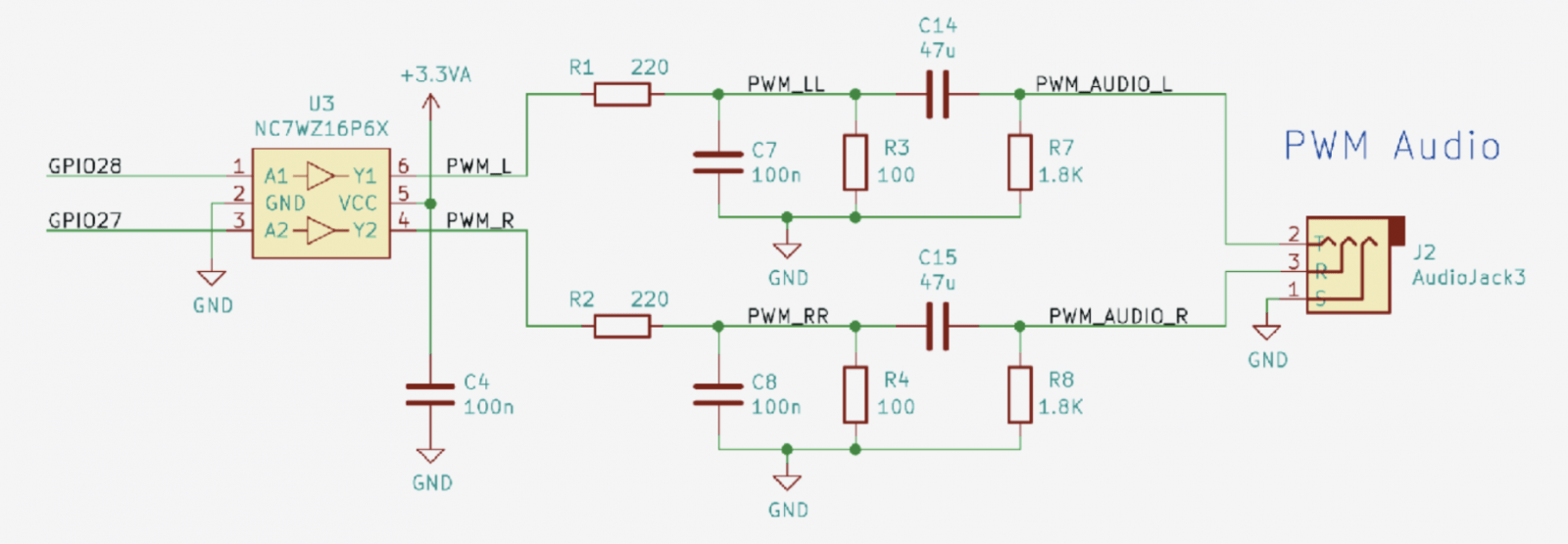 Raspberry Pi Pico PWM Audio Output Circuit Embedded Computing Design